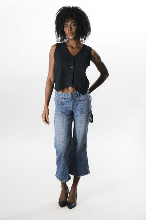 Wide-Leg Baggy Carpenter Capri