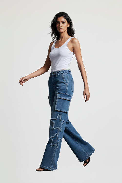 Multi Cargo With Star Applique (Recommended to place the order by 1 size up)