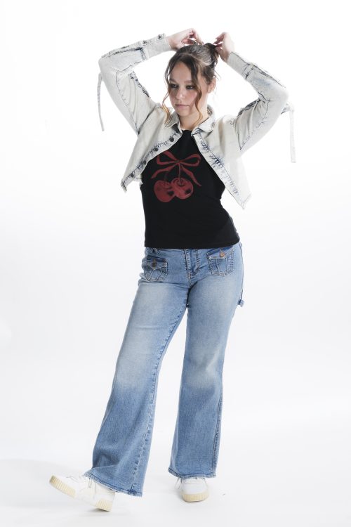 Knit Denim Cargo Pkt Long Sleeve Shirt (Recommended to place order by 1 size up)