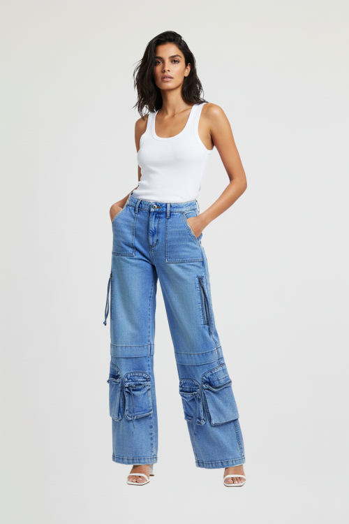 Multi Cargo Wide Leg-1 (Recommend to place the order 1 size up)