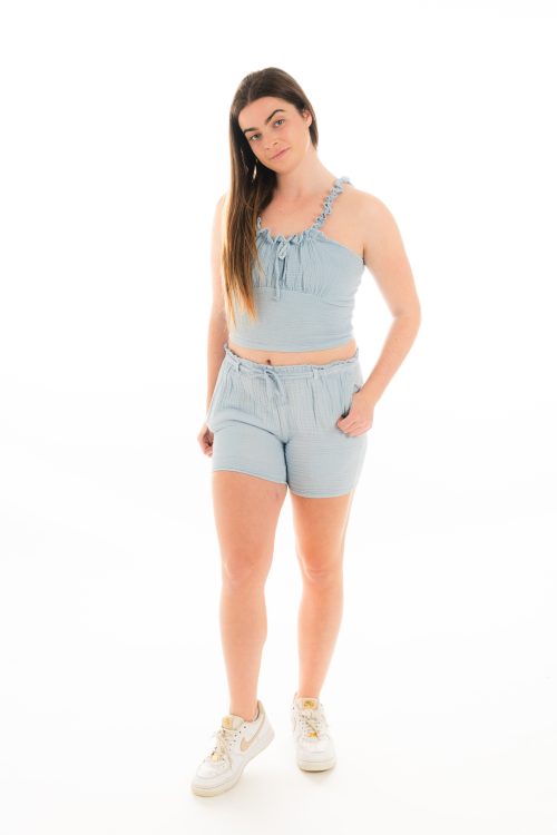 High Summer Drawstring Shorts W Corset Top (Recommend to place order 1 size up)