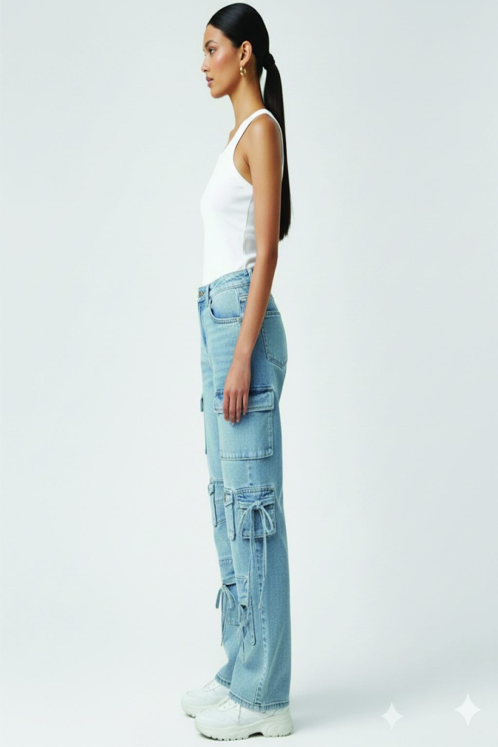 Multiple Cargo Multi Cargo Wide Leg W Dart (Recommend to place the order 1 size up ...